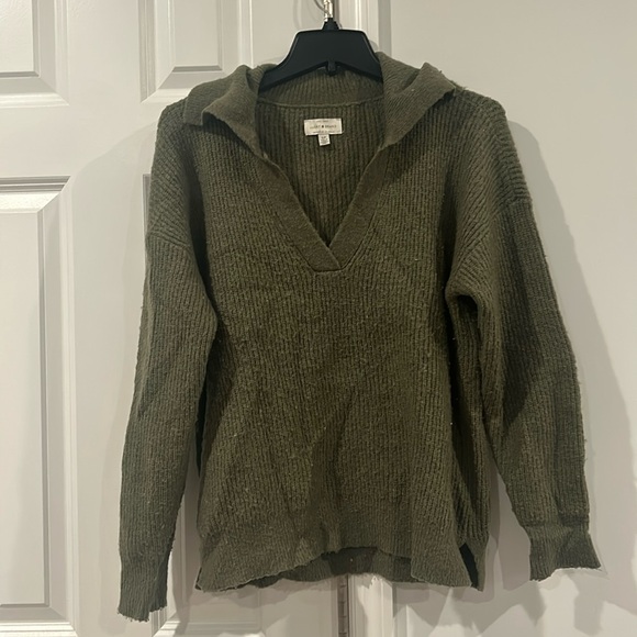 Lucky Brand Olive Green Sweater - Picture 1 of 6